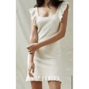 Revolve House of Harlow 1960 Women’s Knit Dress Ruffle Hem Brown Small